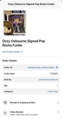 Ozzy Osbourne Signed Funko Pop #356 (Purple Ink) -  Beckett COA #1