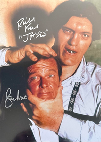 Roger Moore & Richard Kiel Signed 11x14 Photo (James Bond) - PSA COA