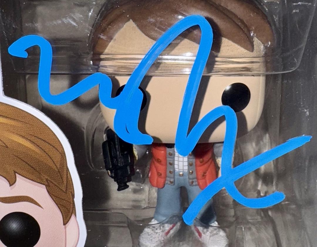 Michael J Fox Signed Funko Pop #961 Marty McFly Back To The Future - Beckett COA #3