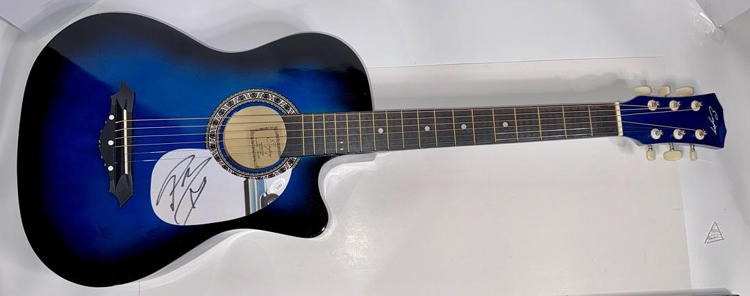 Post Malone Signed Blue/Black Guitar - JSA COA #01