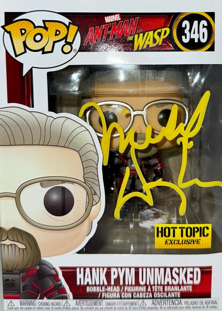 Michael Douglas Signed Funko Pop #346 "Hank Pym Unmasked" (Ant-Man) - Beckett COA #01