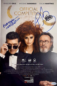 Antonio Banderas, Penelope Cruz, Mariano Cohn, Gaston Duprat, Signed 11x17 Photo (Official Competition) *RARE* - ACOA