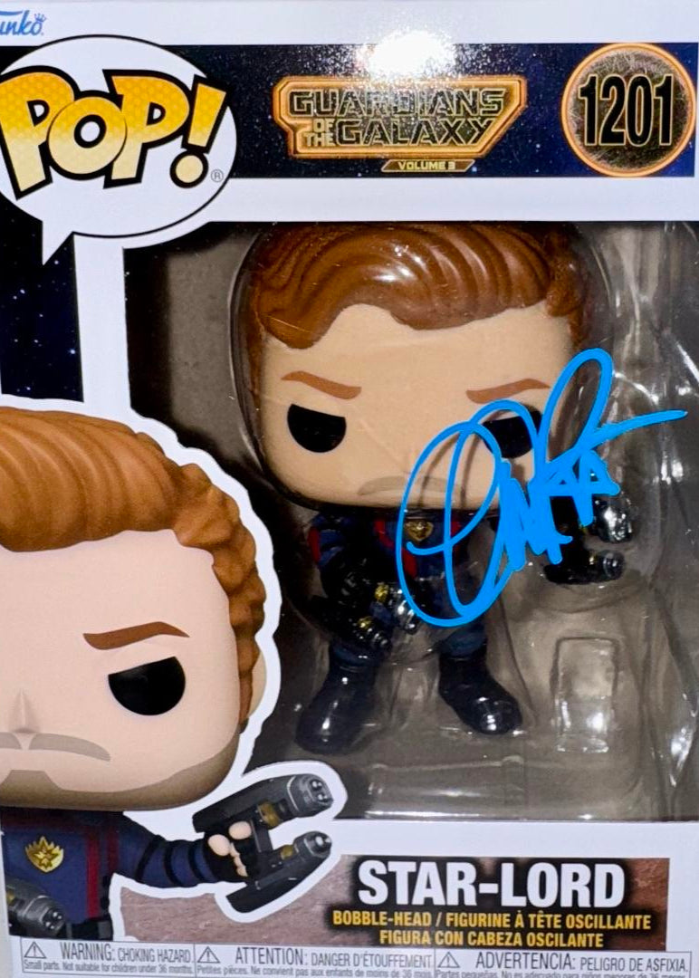 Chris Pratt Signed Funko Pop #1201 "Star Lord" GOTG - Beckett COA #02