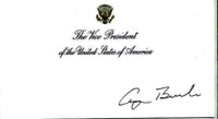 George Bush Signed Vice President Seal Card - JSA COA w/full letter of authenticity