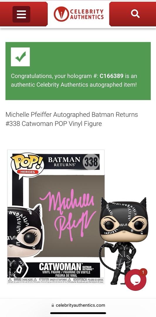 Michelle Pfeiffer Signed Funko Pop #338 Catwoman Batman Returns - Celebrity Authentics #2