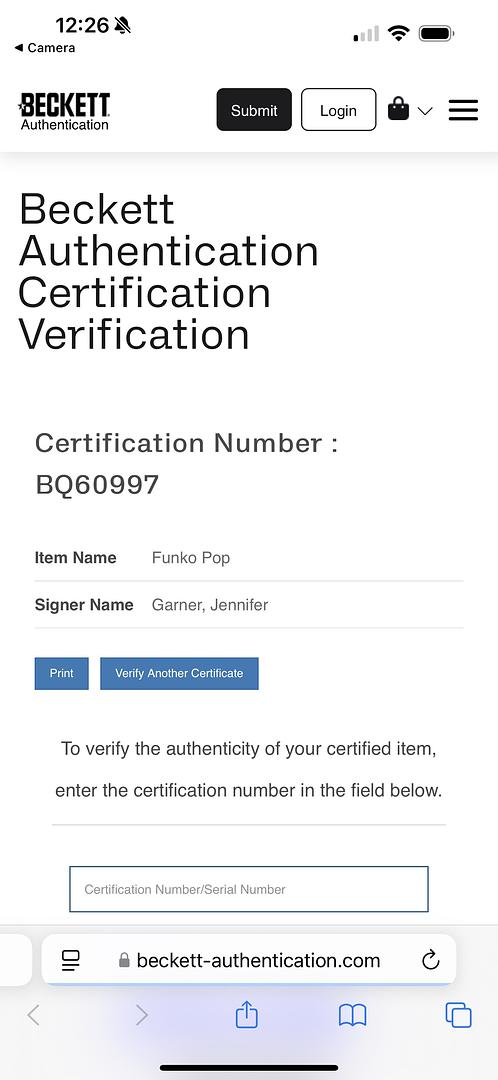 Jennifer Garner Signed Funko Pop #1498 "Elektra" Deadpool & Wolverine - Beckett COA #03