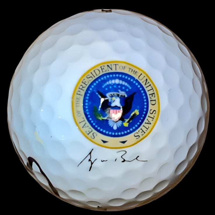 George Bush Signed Golf Ball - Beckett COA w/full letter of authenticity