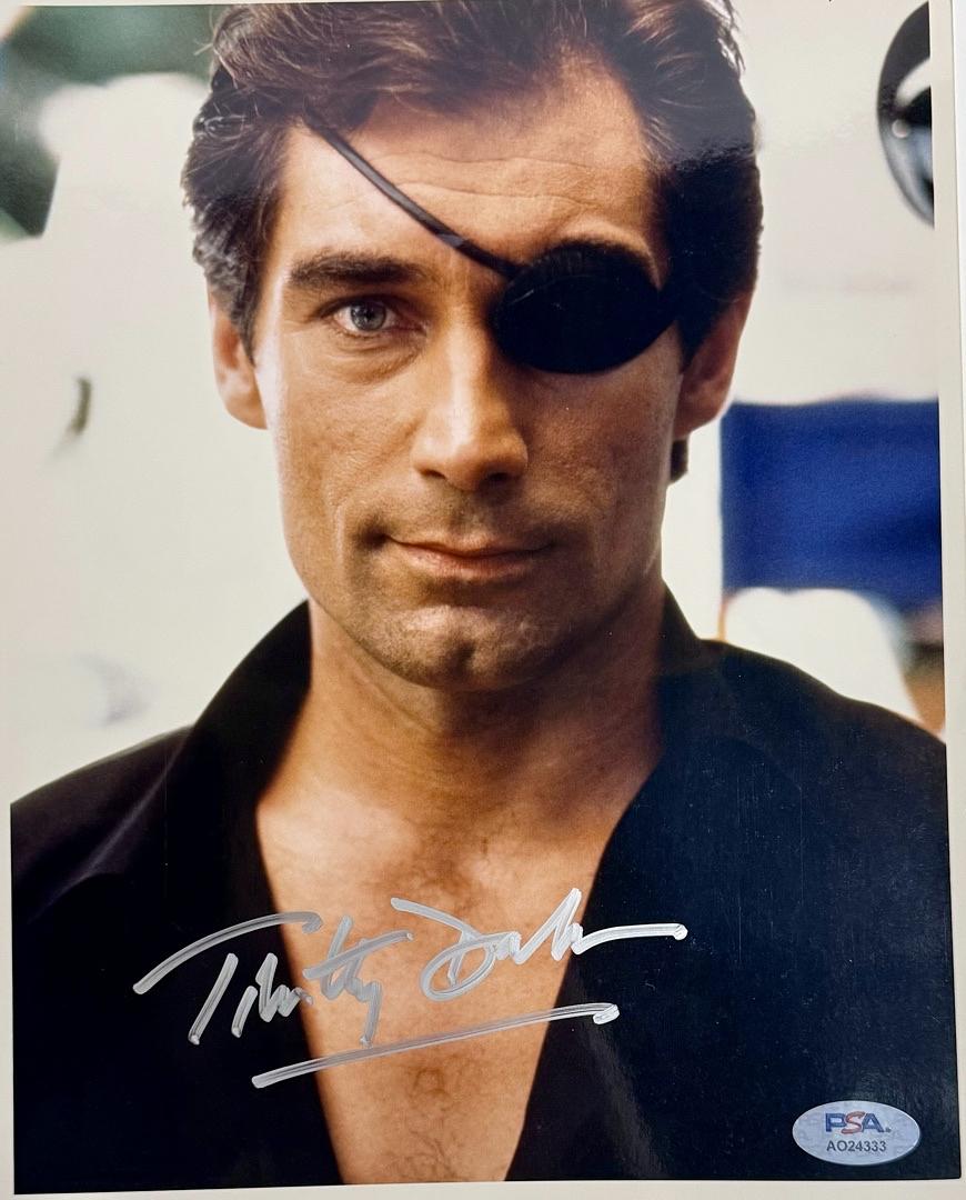Timothy Dalton Signed 8x10 Photo (James Bond) *RARE* - PSA COA
