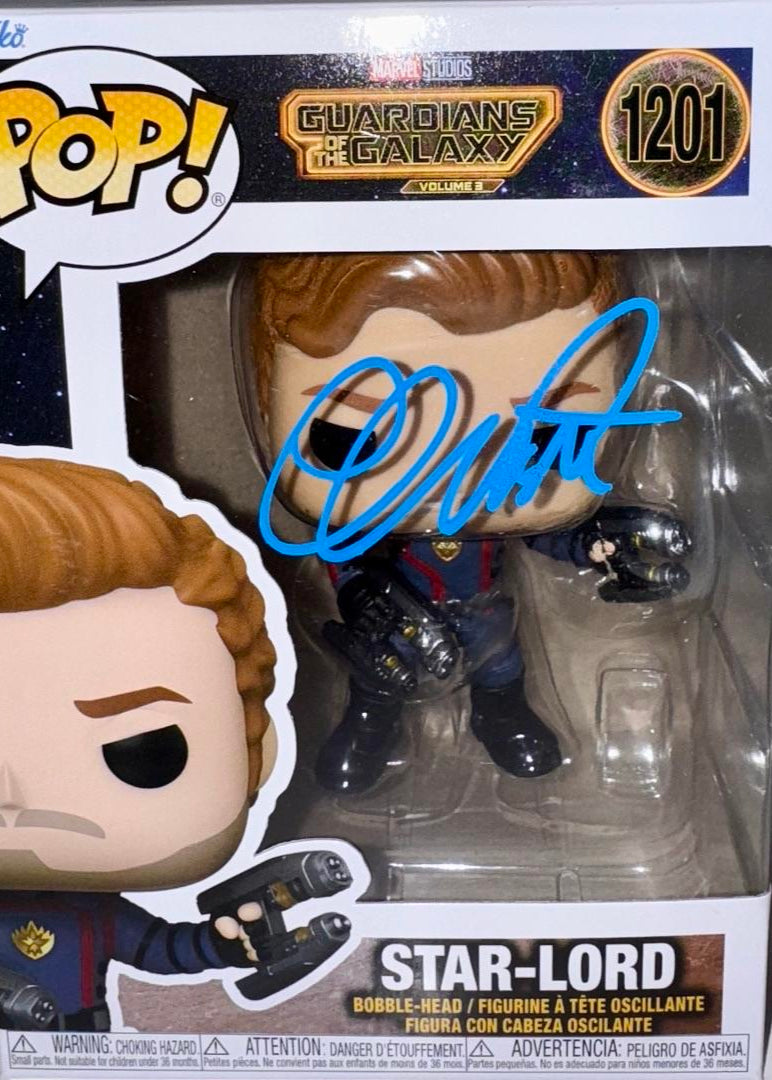Chris Pratt Signed Funko Pop #1201 "Star Lord" GOTG - Beckett COA #01