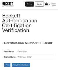 Gillian Anderson Signed Funko Pop #1613 "Dana Scully" (Pink Ink) - Beckett COA #6