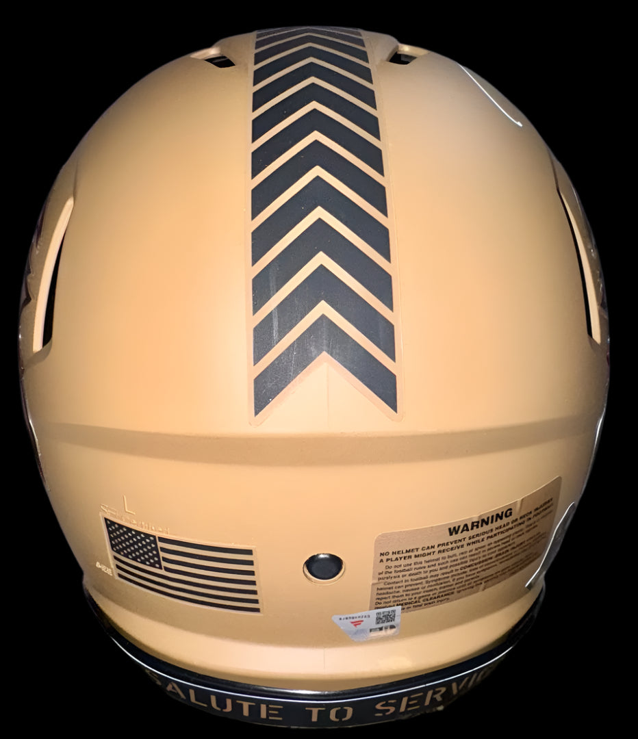 Tom Brady Autographed Tampa Bay Buccaneers Authentic "2023 Salute to Service"Riddell Speed Helmet Fanatics COA