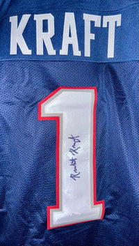 Robert Kraft Signed Custom Patriots Blue Jersey *VERY RARE* - JSA COA