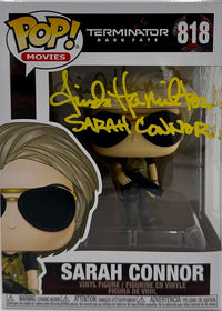 Linda Hamilton Signed Funko Pop #818 Sara Connor (Terminator) w/character name & quote - Beckett COA