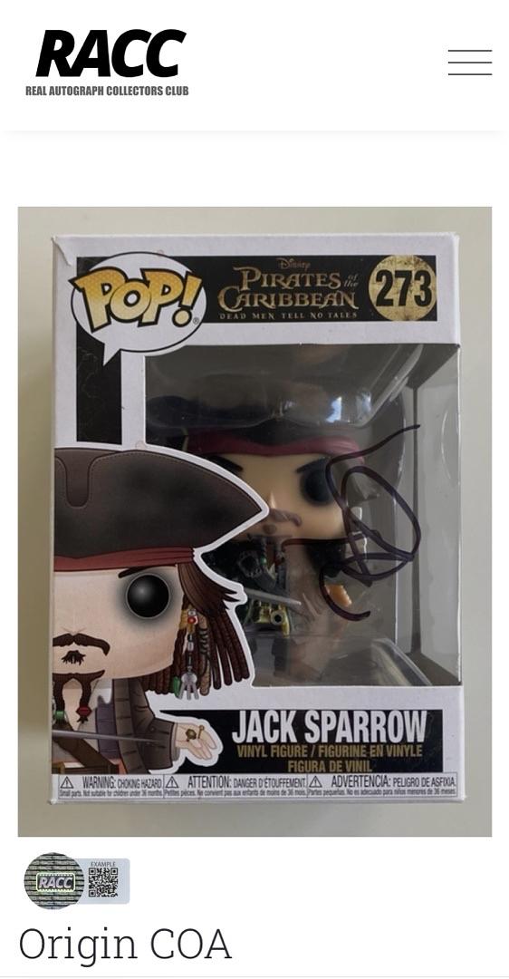 Johnny Depp Signed Funko Pop #273 "Jack Sparrow" Pirates Of The Carribean - PSA COA