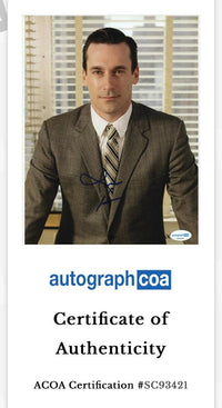 Jon Hamm Signed 8x10 Photo (Mad Men) - ACOA