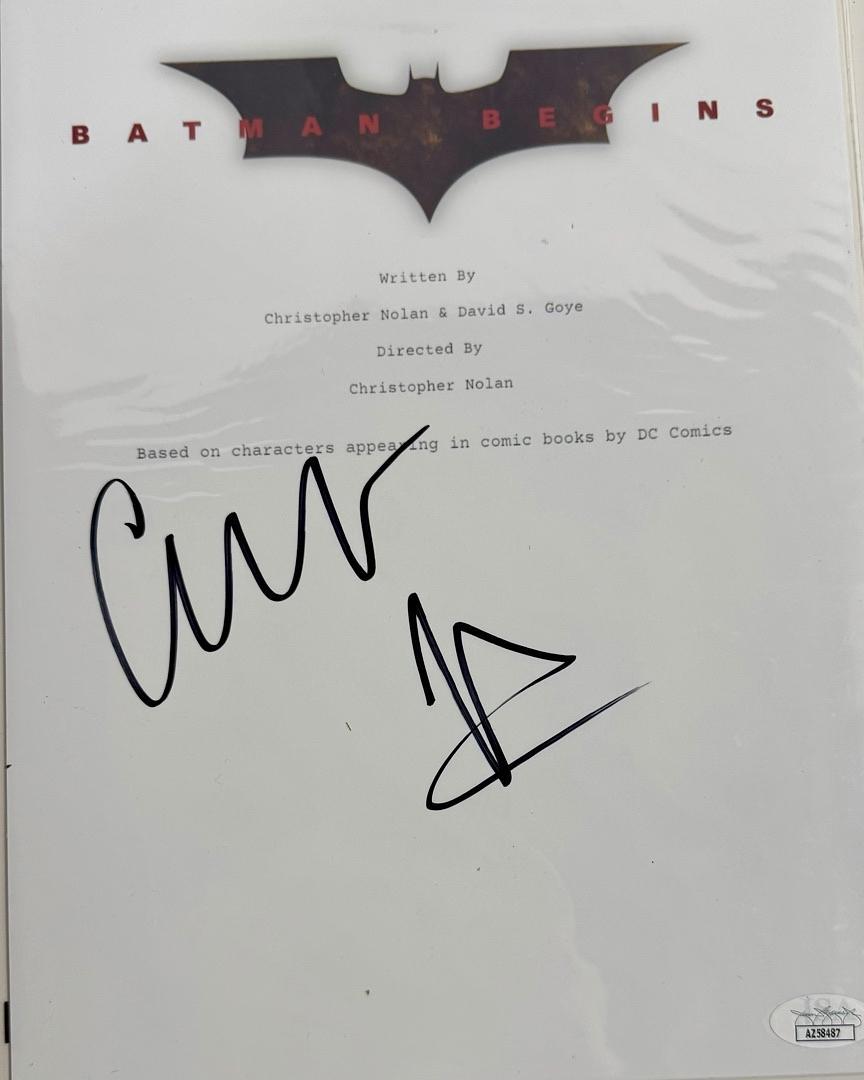Christian Bale Signed Script Cover (Batman Begins) - JSA COA