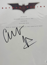Christian Bale Signed Script Cover (Batman Begins) - JSA COA