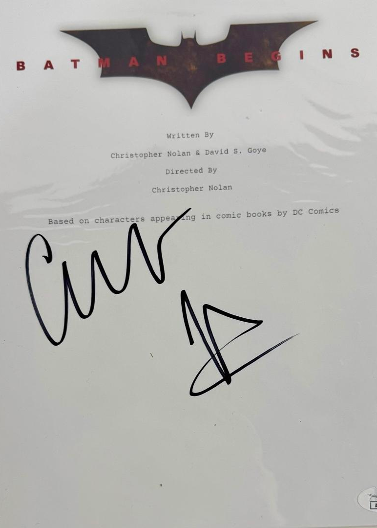 Christian Bale Signed Script Cover (Batman Begins) - JSA COA