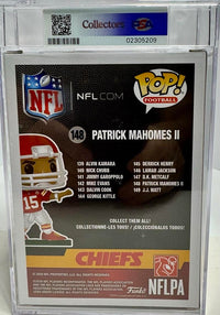 Patrick Mahomes Signed Kansas City Chiefs Funko Pop (White Ink) #148 - PSA Graded Near Mint, Authenticated / Encapsulated - Beckett & PSA COA