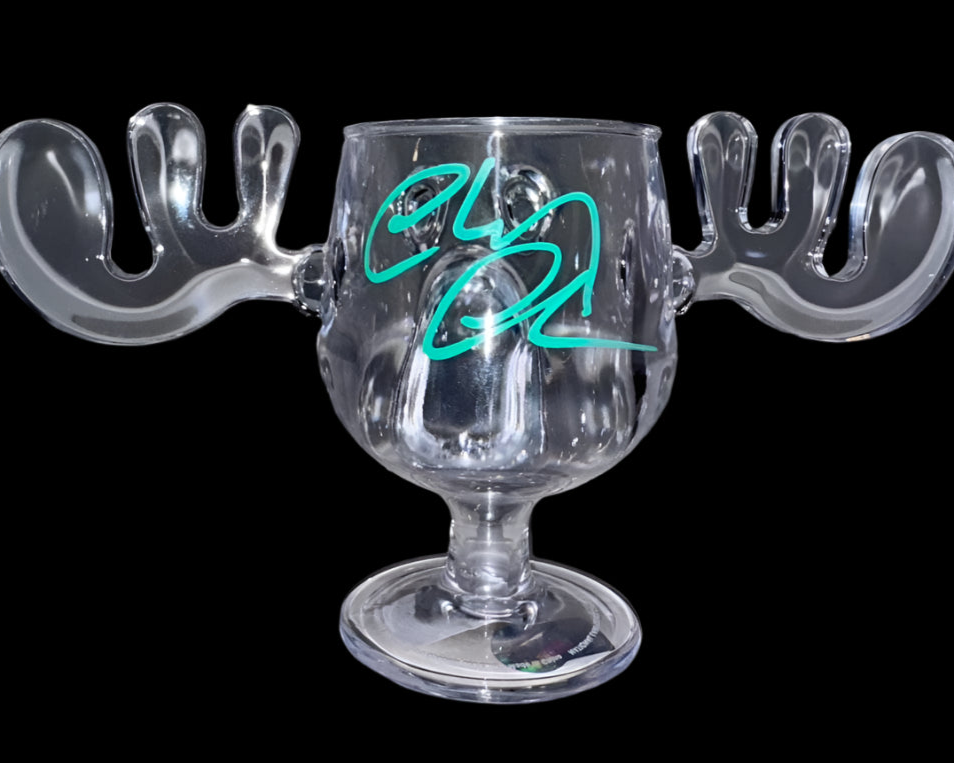 Chevy Chase Signed Acrylic Moose Mug (Christmas Vacation) - Beckett COA #01