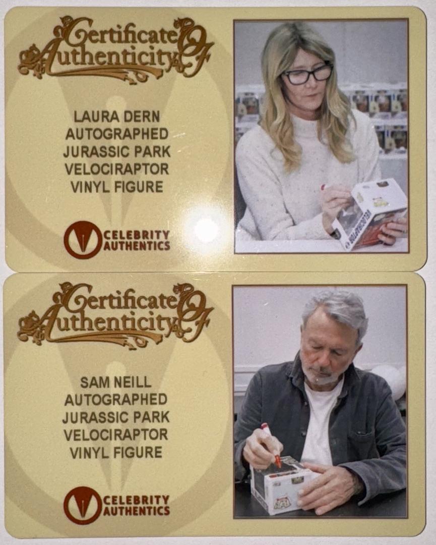 Laura Dern & Sam Neill Signed 25th Anniversary Funko Pop #549 (Jurassic Park) -  Celebrity Authentics #02