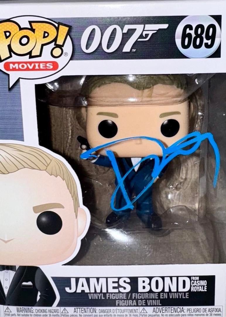 Daniel Craig Signed Funko Pop #689 James Bond (Blue Ink) - Beckett COA