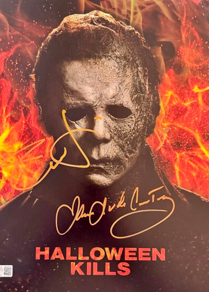 James Jude Courtney & Jamie Lee Curtis 11x14 Photo (Halloween) - Beckett COA