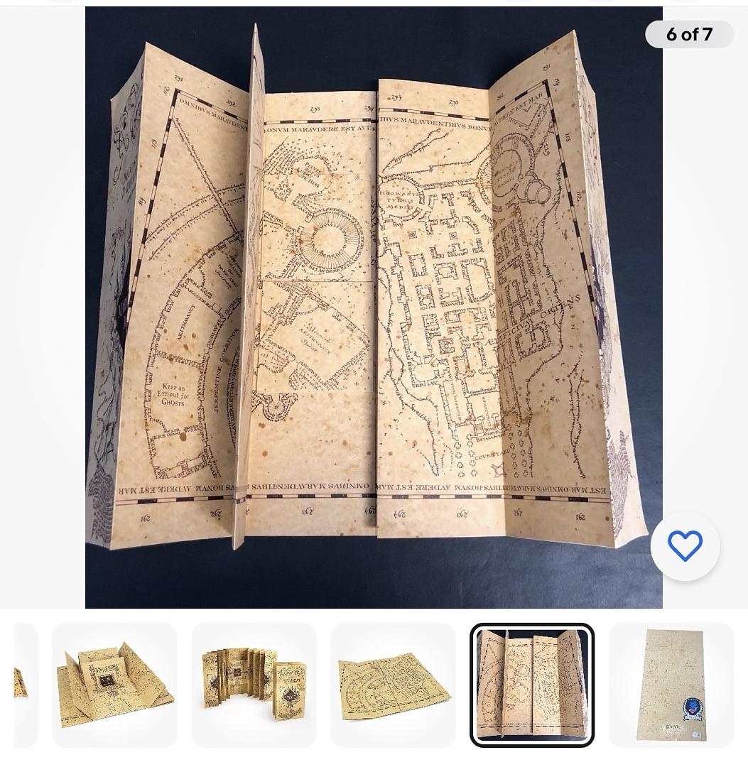 Daniel Radcliffe Signed Marauders Map (Harry Potter) - JSA COA