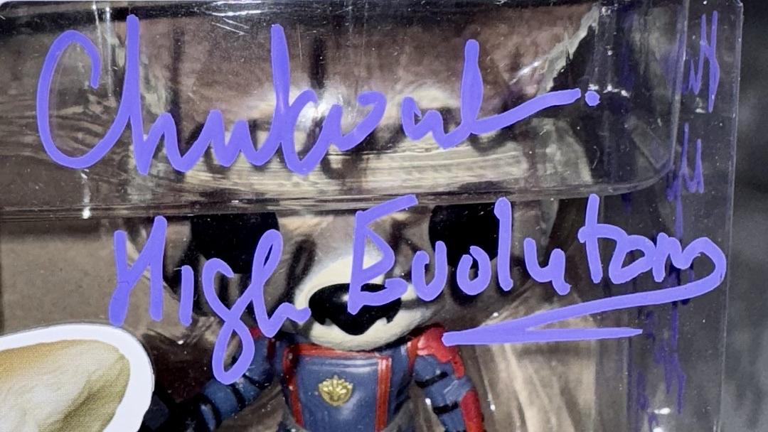 Chukwudi Iwuji Signed Funko Pop #1202 "Rocket Raccoon" (GOTG) w/ Inscription - SWAU