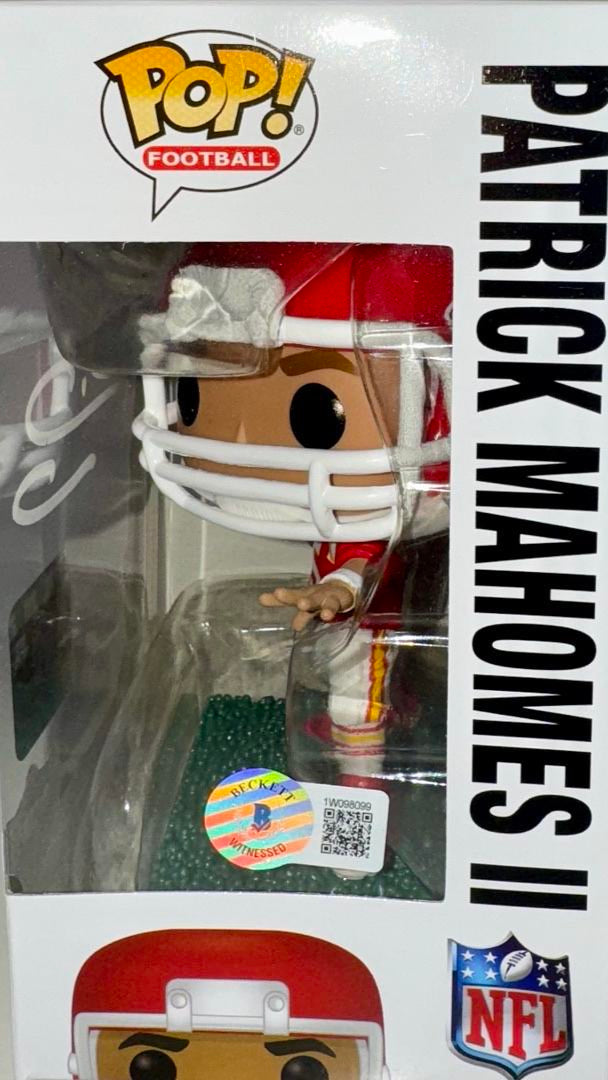Patrick Mahomes Signed Kansas City Chiefs Funko Pop (White Ink) #148 - PSA Graded Near Mint, Authenticated / Encapsulated - Beckett & PSA COA