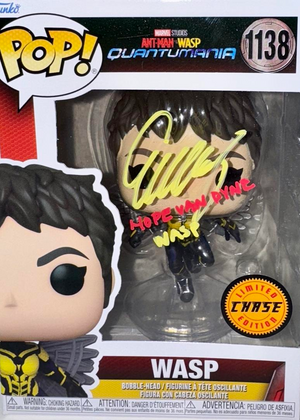Evangeline Lilly Signed Funko Pop #1138 (Wasp Ant-Man w/character names) - JSA COA