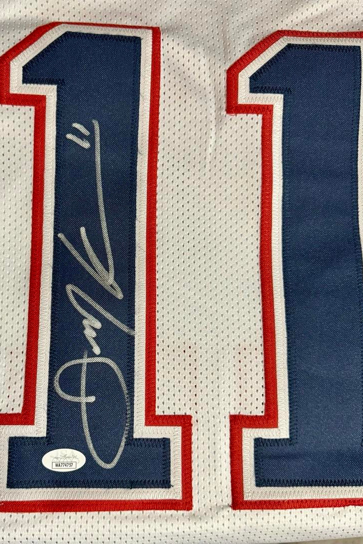 Julian Edelman Signed White Patriots Jersey - JSA COA #02