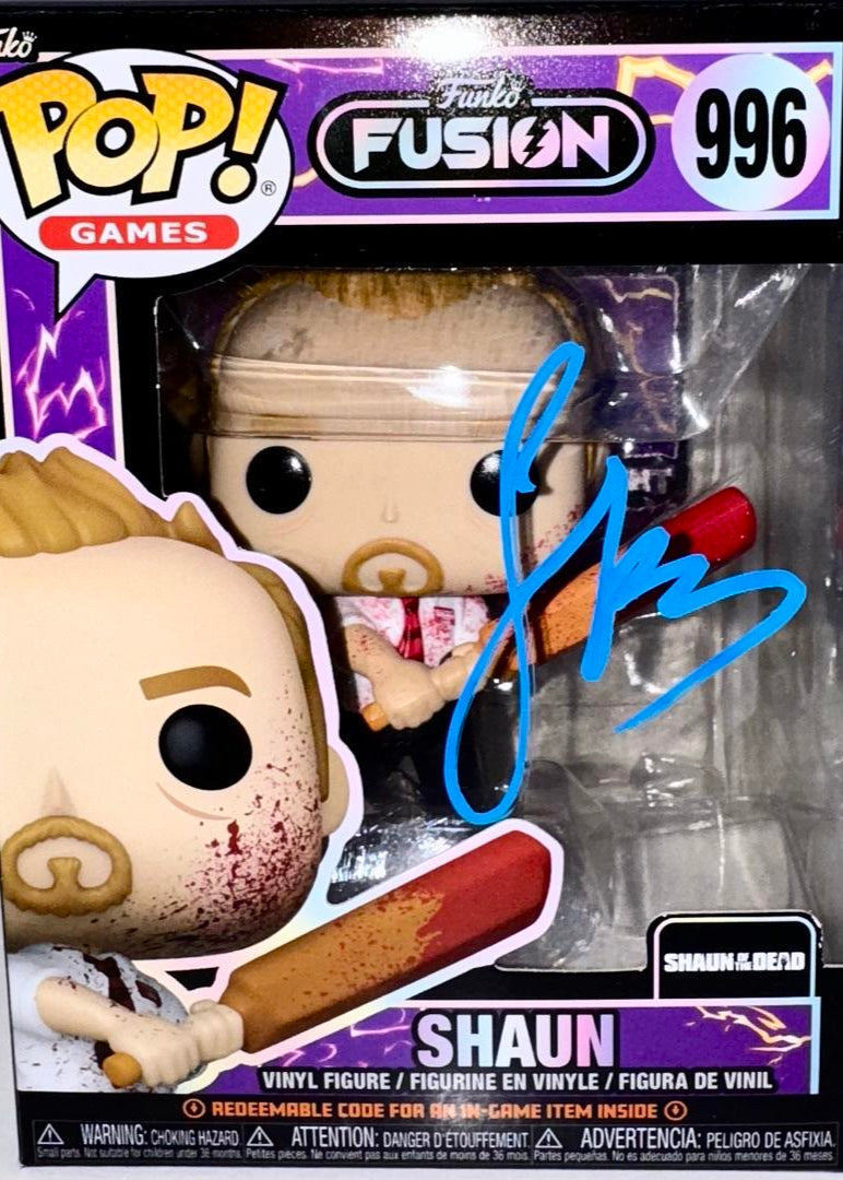 Simon Pegg Signed Funko Pop #996 Shaun (Shaun Of The Dead)  - Beckett COA #02