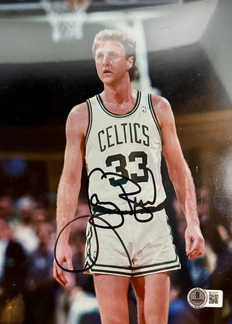 Larry Bird Signed 8x10 Photo Boston Celtics - Beckett COA