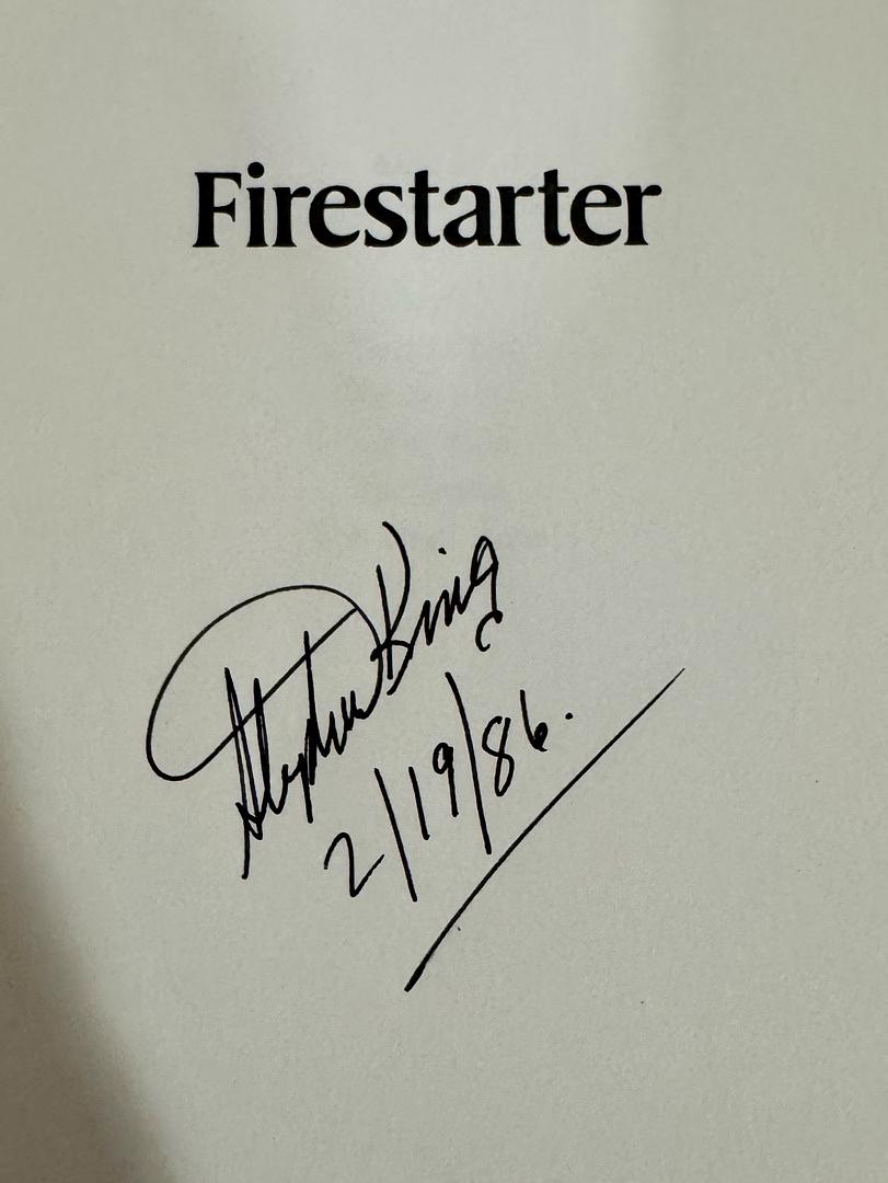 Stephen King Autographed Firestarter Book First Edition Signed - JSA COA full letter of authenticity
