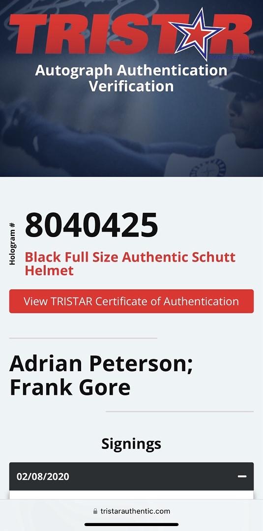 All Time Leading Rushers - Running Back Legends Emmitt Smith, Frank Gore, Barry Sanders, Adrian Peterson Signed Full-Size Black Schutt Helmet - Tristar COA
