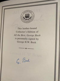 George Bush Autographed Book All the Best Easton Press (Blue Binding) - #01