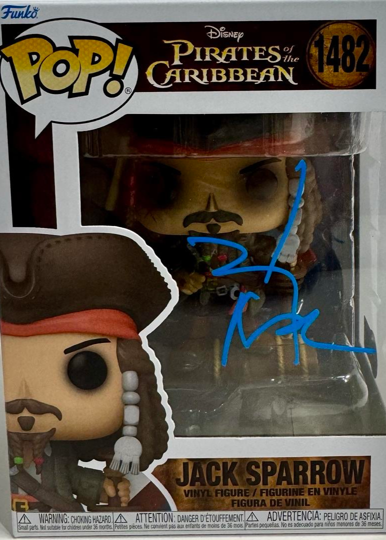 Johnny Depp Signed Funko Pop #1482 Jack Sparrow (Blue Ink) - Beckett COA #2