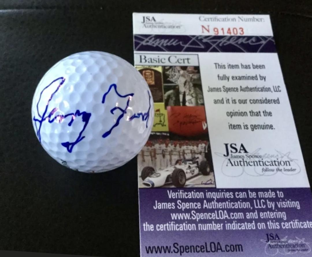 Gerald "Jerry" Ford signed golf ball - JSA COA