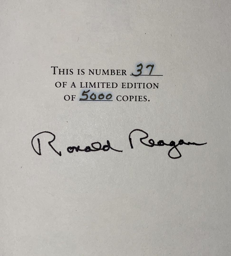 Ronald Reagan signed limited edition (37/5000) Easton Press "An American Life" Oak Box Set