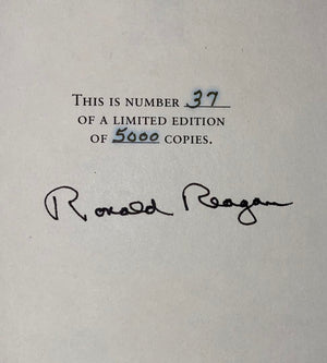 Ronald Reagan signed limited edition (37/5000) Easton Press "An American Life" Oak Box Set