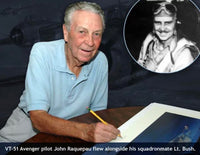 "Avengers of the Philippines" 37x24 limited edition (192/450) print signed by 7 of President George Bush's wingmen