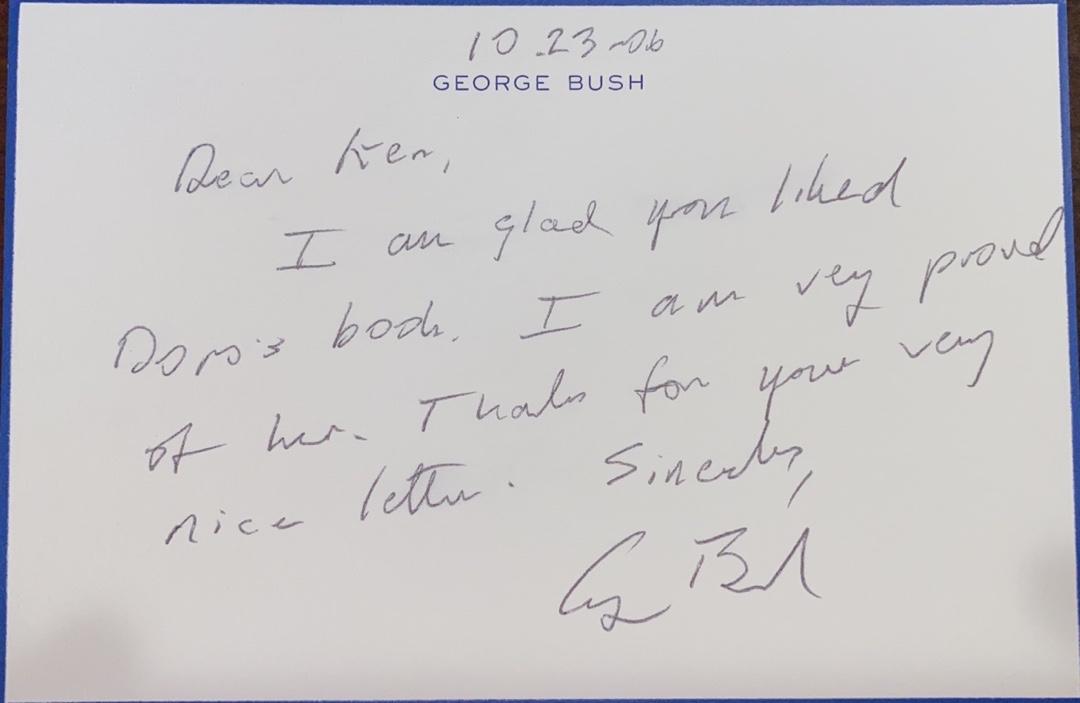 George HW Bush handwritten signed note on Personal Card - Beckett COA w/full letter of authenticity