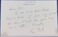 George HW Bush handwritten signed note on Personal Card - Beckett COA w/full letter of authenticity