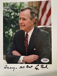President George Bush Signed, inscribed 8x10 Photo - PSA COA w/full letter of authenticity