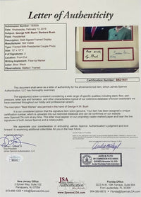 George HW Bush and Barbara Bush signed, framed signatures 13x15 - JSA COA w/full letter of authenticity