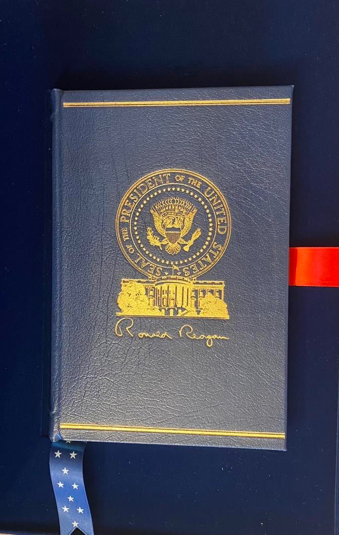 Ronald Reagan signed limited edition (37/5000) Easton Press "An American Life" Oak Box Set