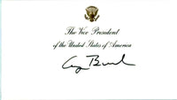 George Bush Signed Slabbed Vice-Presidential Card - PSA slabbed and JSA COA w/full letter of authenticity