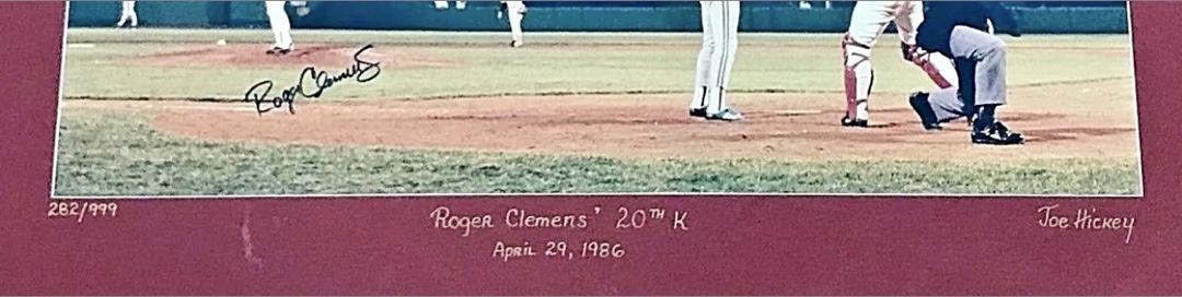 Roger Clemens 20x30 signed, framed limited edition (282/999) lithograph of 20 Strikeout Game - PSA COA RESEARCH