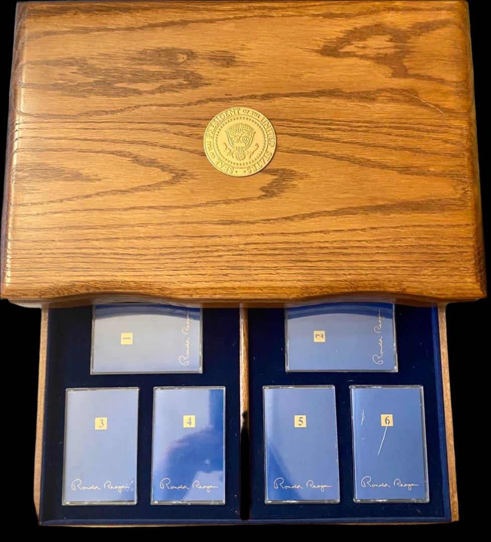 Ronald Reagan signed limited edition (37/5000) Easton Press "An American Life" Oak Box Set